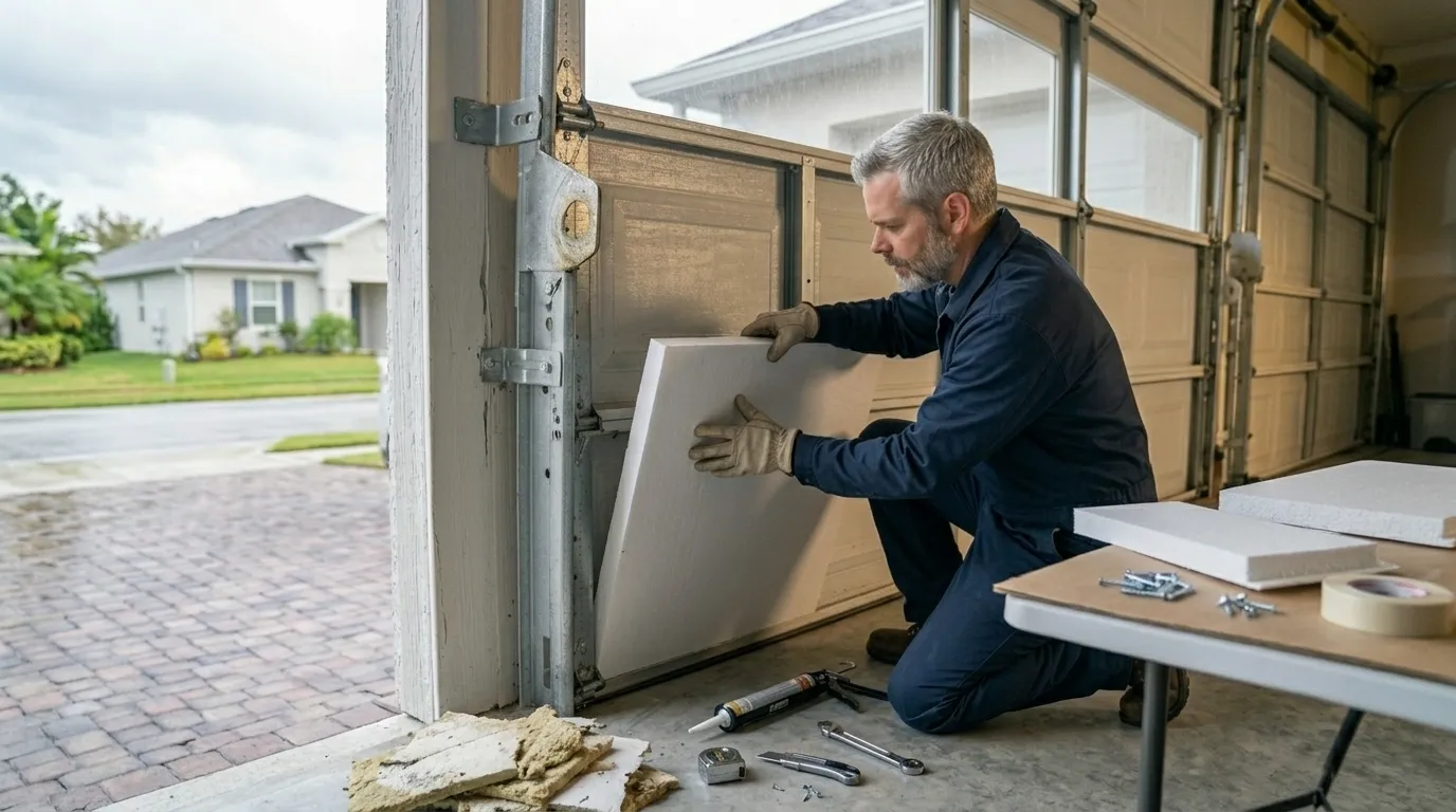 Modern flush garage door